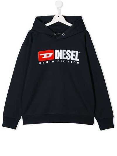 Diesel Kids толстовка с вышитым логотипом и капюшоном 00J48G0IAJH