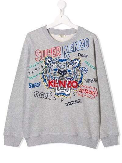 Kenzo Kids толстовка Super Kenzo с вышивкой Tiger KP1565825