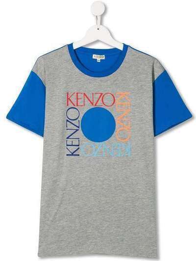 Kenzo Kids футболка в стиле колор-блок с логотипом KQ10558C25T
