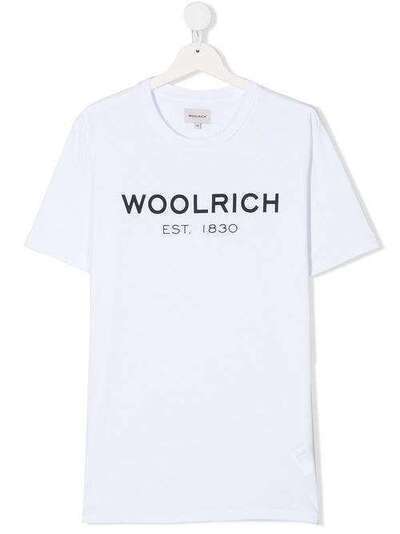 Woolrich Kids футболка с логотипом WKTE00451486