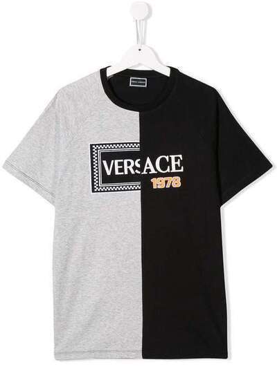 Young Versace футболка в технике пэчворк с логотипом YVMTS240YJE131