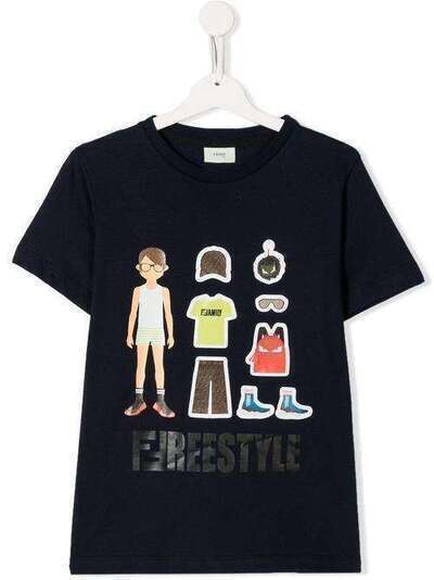 Fendi Kids футболка с принтом FFreestyle JMI3177AJT