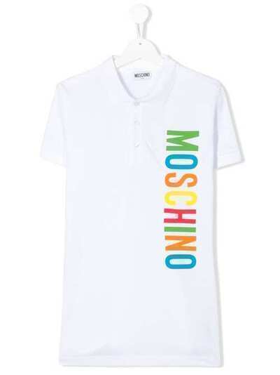 Moschino Kids рубашка-поло с логотипом HZM01TLEA04