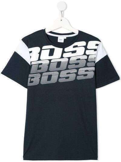 Boss Kids толстовка в стиле колор-блок с логотипом J25E72849