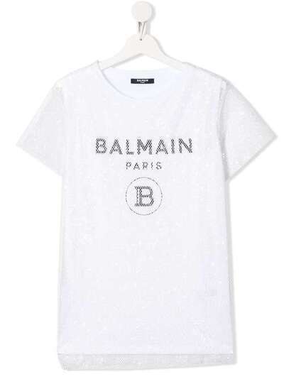 Balmain Kids футболка с логотипом 6M8061MA030T
