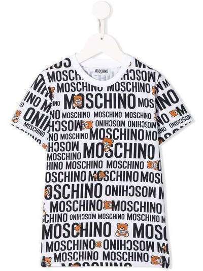 Moschino Kids TEEN all-over logo T-shirt H8M01ILBB35