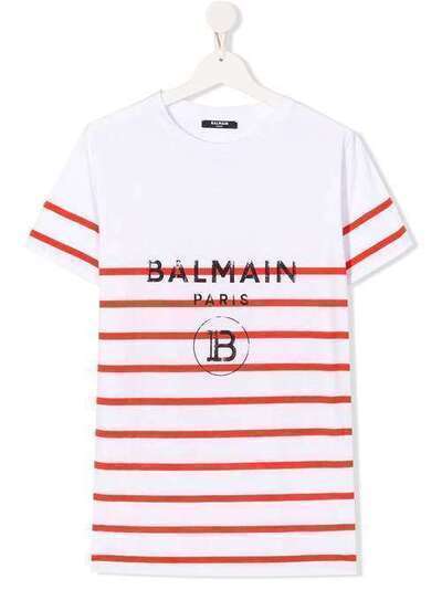 Balmain Kids полосатая футболка 6M8731MX030100RO