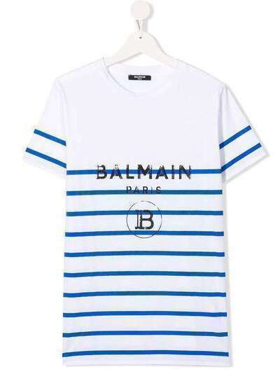 Balmain Kids полосатая футболка 6M8731MX030100AZ