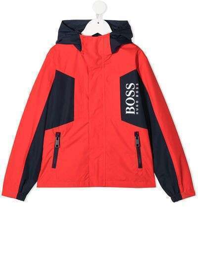 BOSS Kidswear куртка в стиле колор-блок с капюшоном