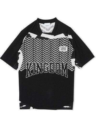 Burberry Kids сетчатая футболка с принтом Kingdom 8022718