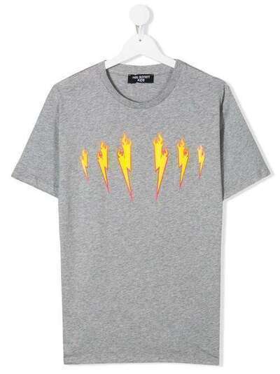 Neil Barrett Kids футболка с принтом Flaming Bolt 24279