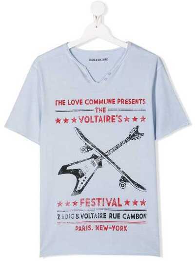 Zadig & Voltaire Kids футболка с принтом X25191775