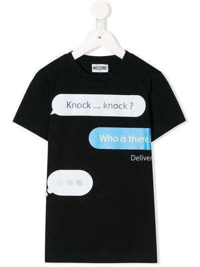 Moschino Kids TEEN Knock Knock T-shirt HMM02QLBA10