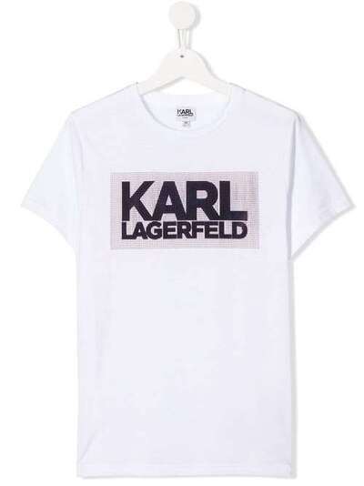 Karl Lagerfeld Kids футболка с декорированным логотипом Z2522710B