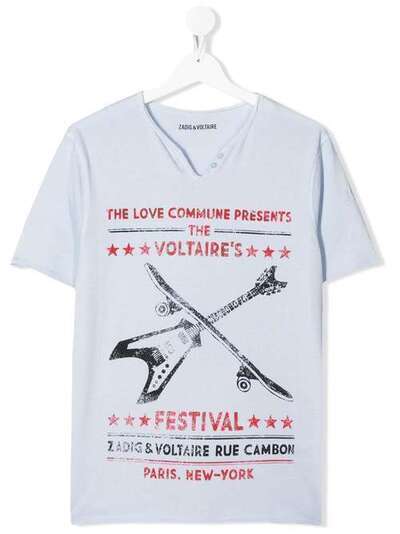 Zadig & Voltaire Kids футболка с принтом Voltaire's Angles SITC1814E