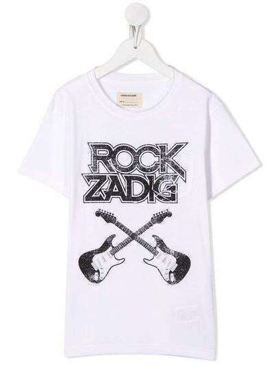 Zadig & Voltaire Kids футболка с принтом X2519210B
