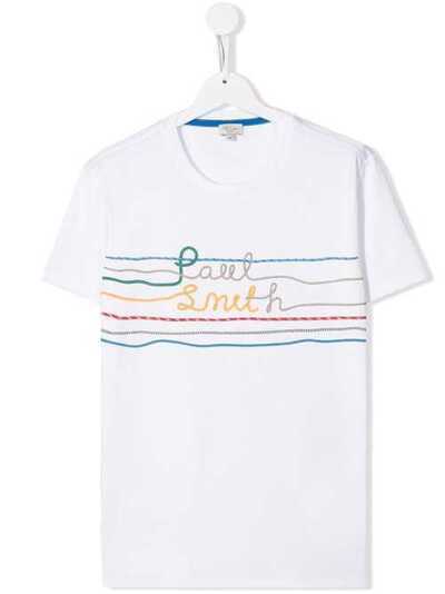 Paul Smith Junior футболка с вышитым логотипом 5Q10612
