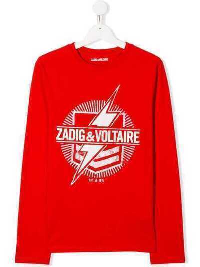 Zadig & Voltaire Kids футболка с длинными рукавами и логотипом X25199997