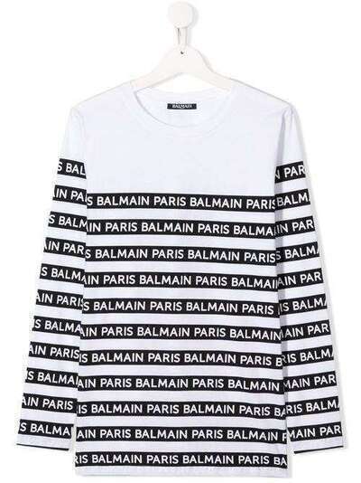 Balmain Kids полосатая футболка с длинными рукавами 6L8550LX150
