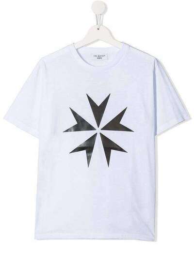 Neil Barrett Kids футболка с геометричным принтом KJT077020575