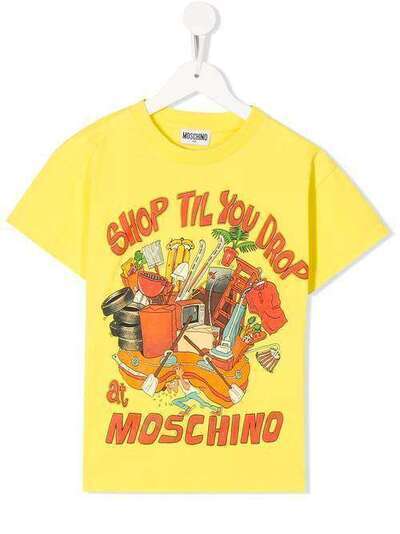 Moschino Kids TEEN Shop Till You Drop T-shirt HMM02PLAA12