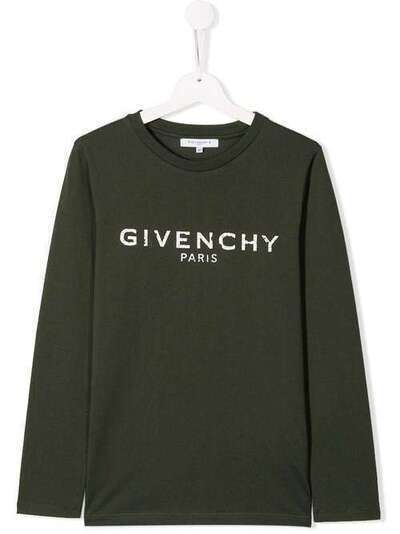 Givenchy Kids топ с логотипом и эффектом потертости H25148642
