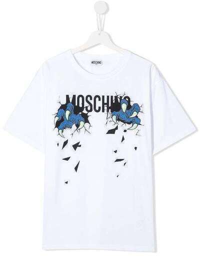 Moschino Kids футболка с логотипом HXM029LBA00