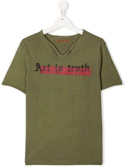 Zadig & Voltaire Kids футболка с принтом и эффектом потертости X25191653