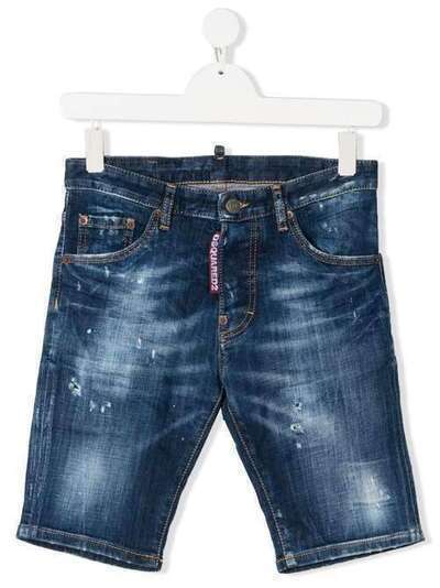 Dsquared2 Kids джинсовые шорты с эффектом потертости DQ024DD00YD
