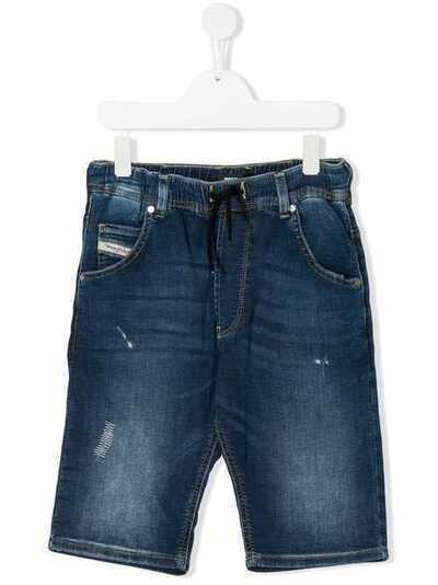 Diesel Kids джинсовые шорты с эффектом потертости 00J3CIKXB3K