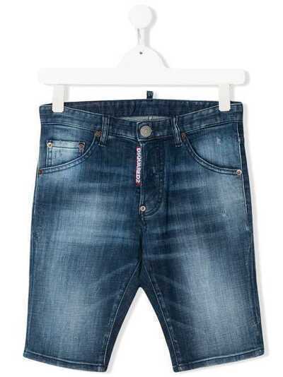 Dsquared2 Kids джинсовые шорты с эффектом потертости DQ024D00YAD2P102AVM