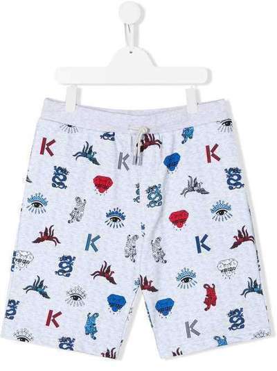 Kenzo Kids шорты с принтом Multi-icon KQ25668