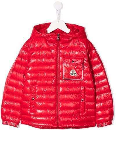 Moncler Enfant пуховик с нашивкой-логотипом