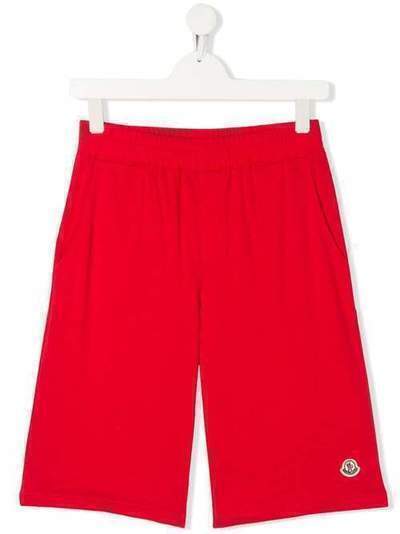 Moncler Kids спортивные брюки с нашивкой-логотипом 8H7202083907