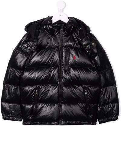 Ralph Lauren Kids пуховик с капюшоном и вышитым логотипом