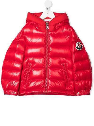 Moncler Enfant пуховик с нашивкой-логотипом