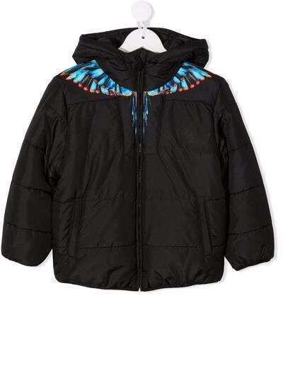 Marcelo Burlon County Of Milan Kids BLUE GRIZZLY WINGS NY PUFFER BLACK LIGH