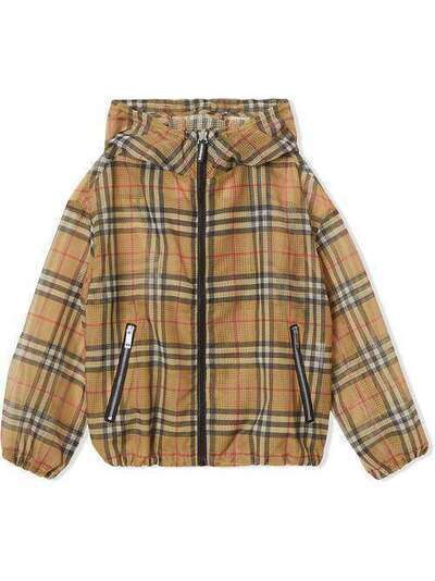 Burberry Kids легкая куртка в клетку Vintage Check с капюшоном 8009000