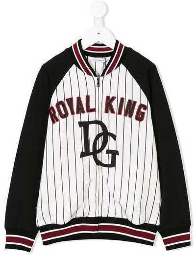 Dolce & Gabbana Kids куртка-бомбер в бейсбольной стилистике L4JW3NG7ORB