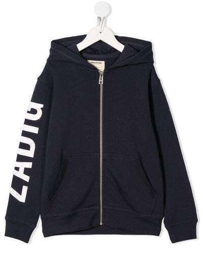 Zadig & Voltaire Kids куртка с капюшоном и логотипом X25185853