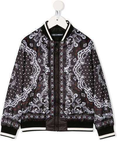 Dolce & Gabbana Kids куртка-бомбер с принтом L4JBV3G7VOT