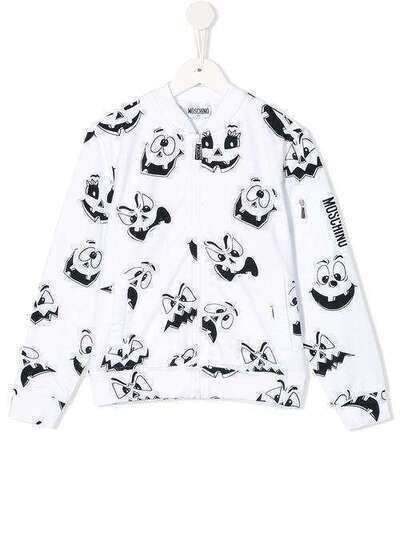 Moschino Kids бомбер с логотипом HUF03KLDB35