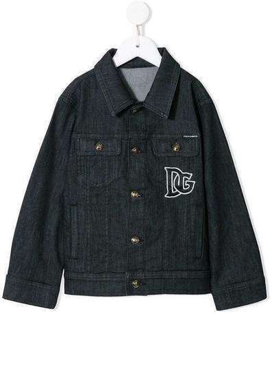 Dolce & Gabbana Kids джинсовая куртка с вышитым логотипом L41B95LD864