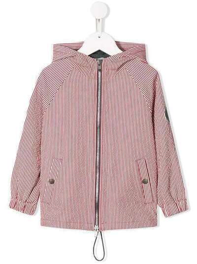 Brunello Cucinelli Kids куртка в полоску с капюшоном BD487O903C438