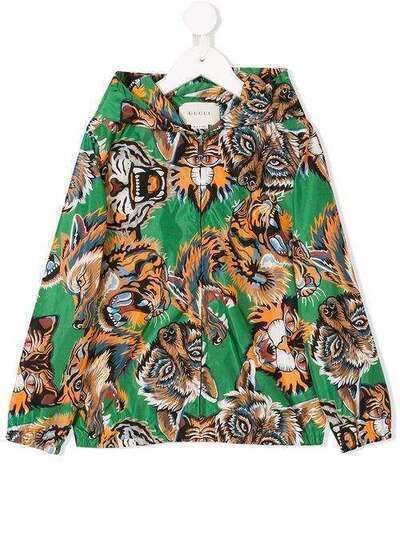 Gucci Kids куртка с капюшоном и изображением животных 499515XBC68