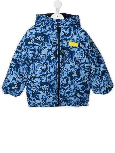 Kenzo Kids двусторонний пуховик с камуфляжным принтом