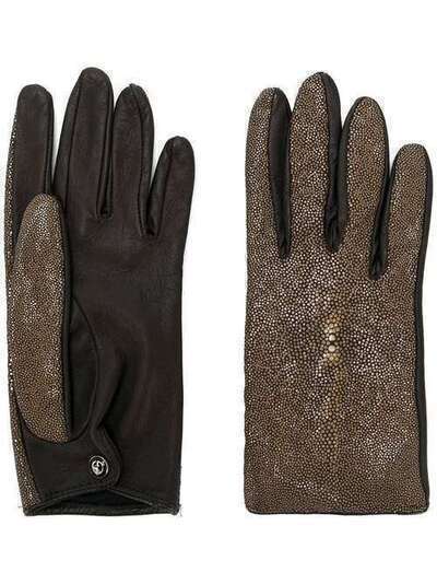 Giorgio Armani Pre-Owned перчатки с панелями металлик AG150