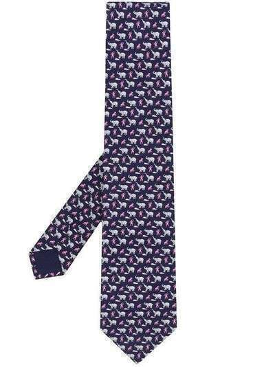 Hermès галстук 2010-х годов с анималистичным принтом