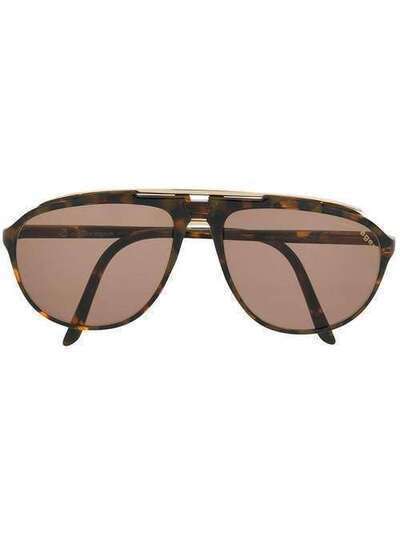 Courrèges Pre-Owned солнцезащитные очки-авиаторы черепаховой расцветки AC030