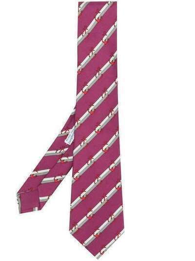 Hermès Pre-Owned галстук с узором в полоску H120S